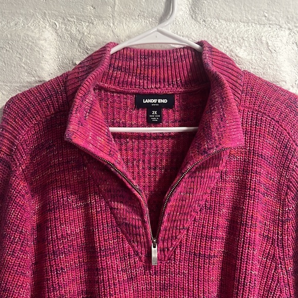 Lands End confeti 1/4 Zip Pullover - Picture 4 of 8